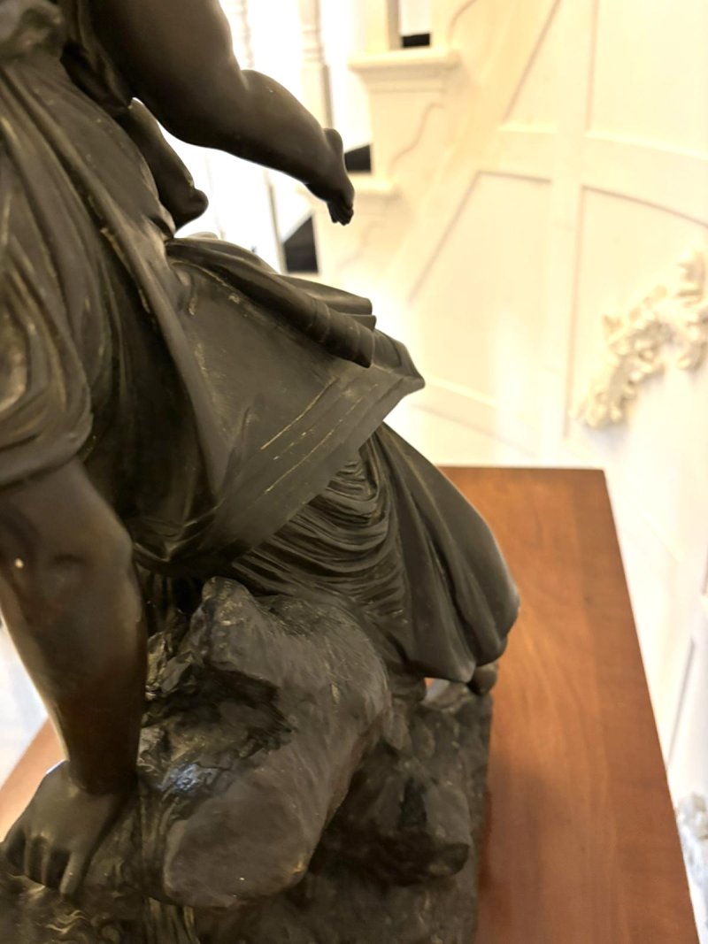 Superb Antique 19th Century Bronze Sculpture by Renowned French Sculptor Auguste Moreau “L’amour Maternel” (Motherly Love)